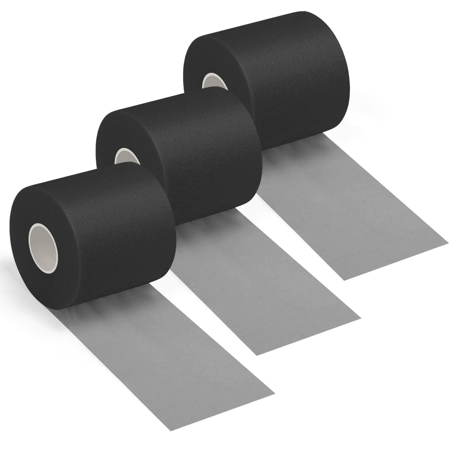 iFwevs 3 Pieces Black Athletic Pre Wrap Tape Foam Underwrap Athletic Tape Sport Pre wrap Athletic Tape for Hair Ankle Wrists Knees Sports (2.75 Inches x 30 Yards)