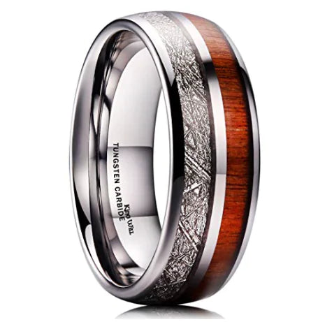 Men's Tungsten Two-Tone Wedding Ring, High-End Design