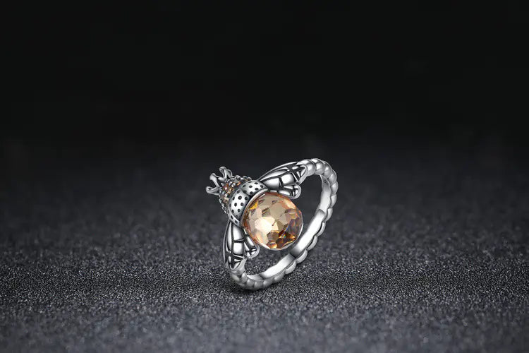 Cute Insect Series S925 Silver Bee Ring