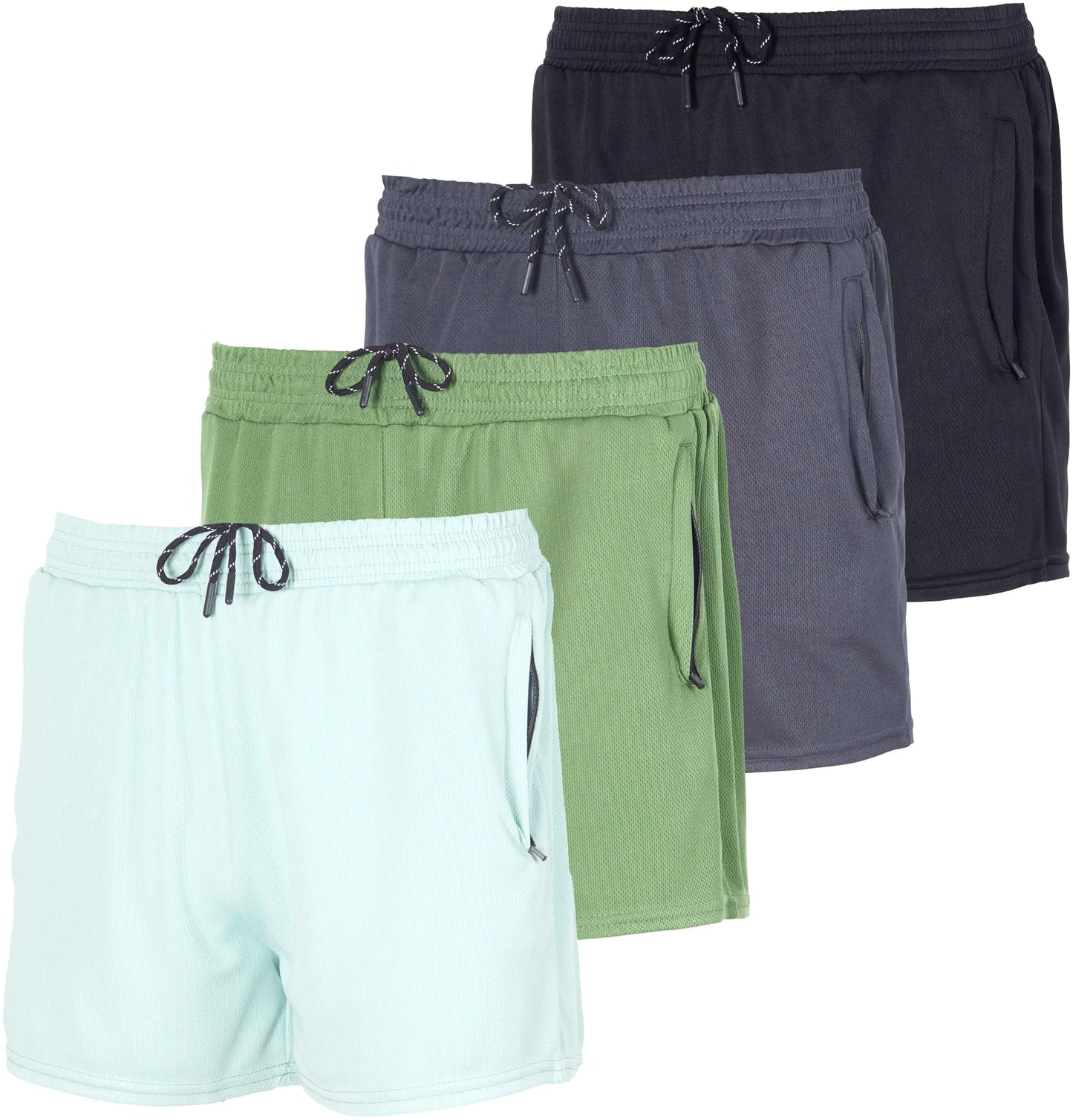 Mens Quick Dry Fit Mesh Shorts Dri Active Wear Short Men Athletic Performance Basketball 3 Inch Inseam Sweat Tennis Soccer Running Essentials Gym Casual Workout Sports Set 4 XXXL Pack of 4