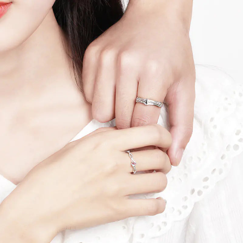 Knight and Princess Couple Rings - Simple Matching Set