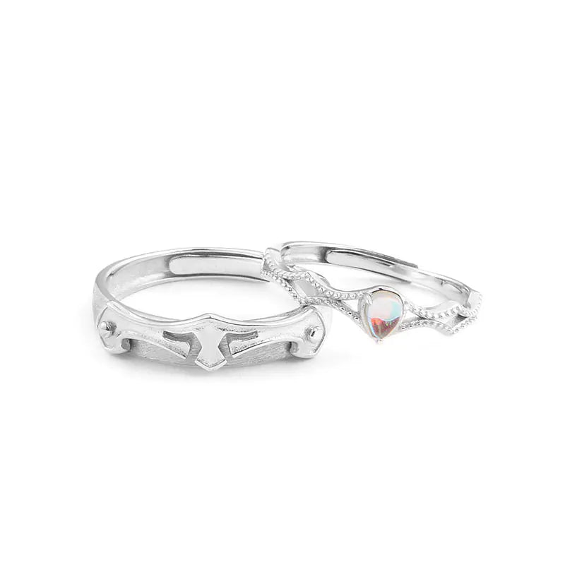 Knight and Princess Couple Rings - Simple Matching Set