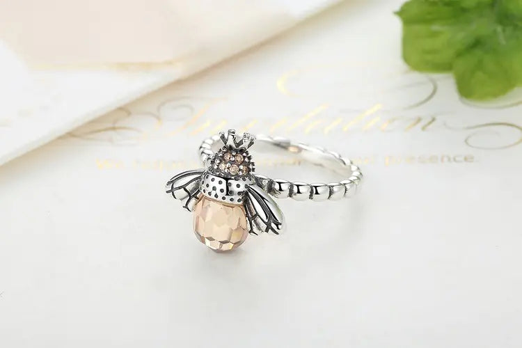 Cute Insect Series S925 Silver Bee Ring