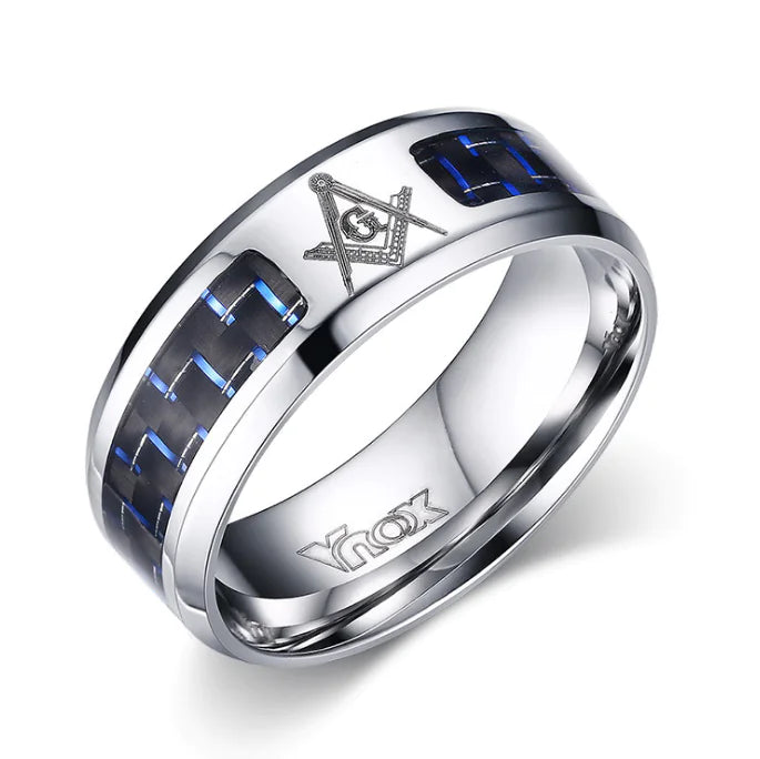 Blue and Black Carbon Fiber Rings R-281 R-282 R-283 R-114