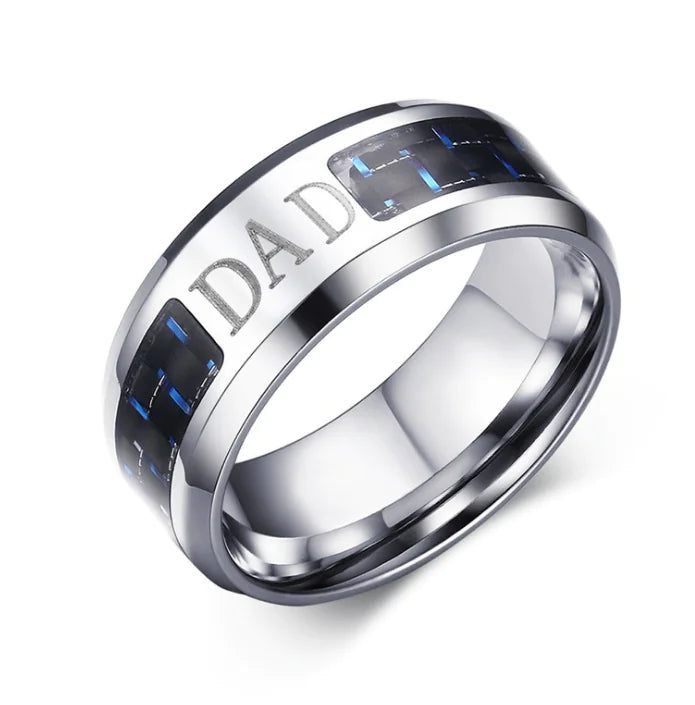 Blue and Black Carbon Fiber Rings R-281 R-282 R-283 R-114