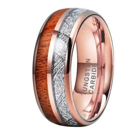 Men's Tungsten Two-Tone Wedding Ring, High-End Design