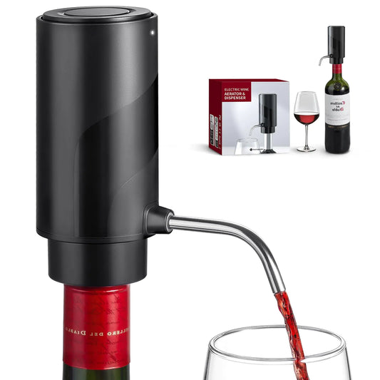 Electric Wine Decanter Aerator Dispenser: Automatic Whisky Bottle Dispenser - One Button Smart Drink Decanter with USB Rechargeable - Wine Air Aerator Pourer Spout for Wine Lovers