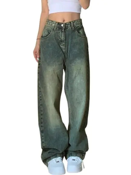 EMMIOL Jeans Women Wide Leg Jeans Baggy Jeans for Women Loose Boyfriends Jeans Denim Pants Y2K 90S Retro Blue