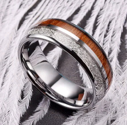 Men's Tungsten Two-Tone Wedding Ring, High-End Design