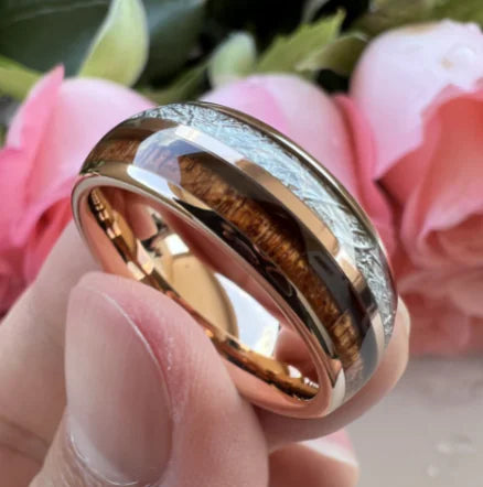 Men's Tungsten Two-Tone Wedding Ring, High-End Design